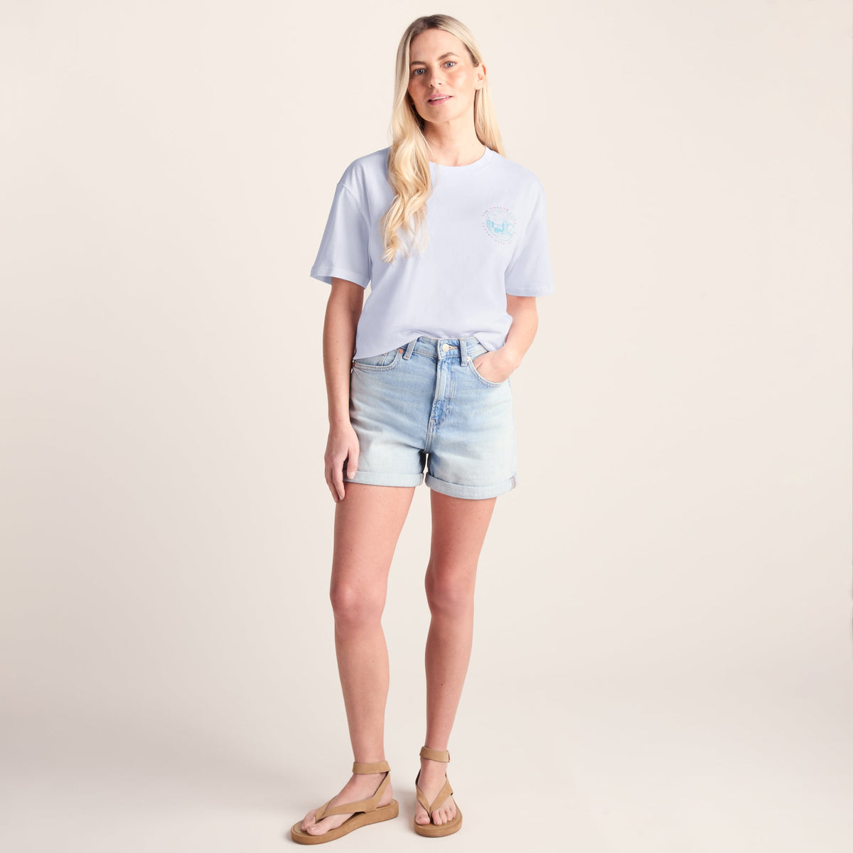 London Womens 100% Cotton Supersoft Relaxed Fit T-Shirt - Optic White - Image 2