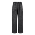 Lucy Womens Wide Leg Denim Look Trousers - Washed Black - Image 7