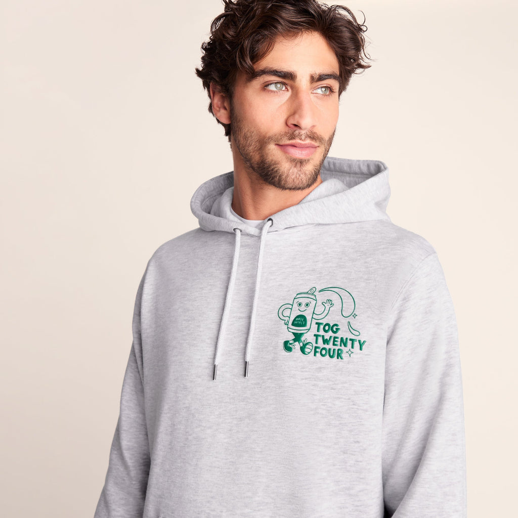 Malley Mens Relaxed Fit Supersoft Hattie Clark Hoody - Light Grey Marl - Image 6