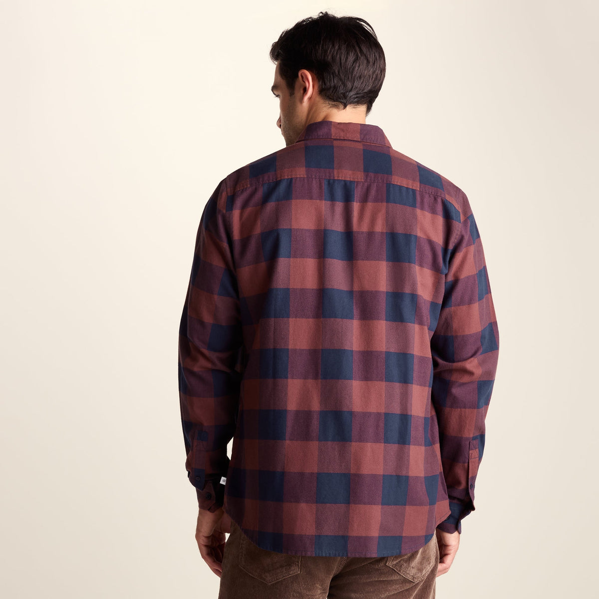 Marcel Mens Brushed Flannel Check Shirt - Blue & Brown Check - Image 3
