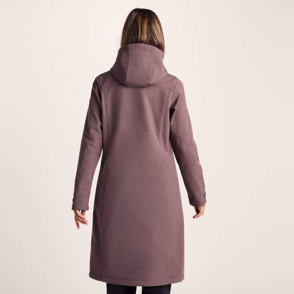 Marina Womens Long Water Resistant Softshell Jacket - Dark Mauve - Image 3