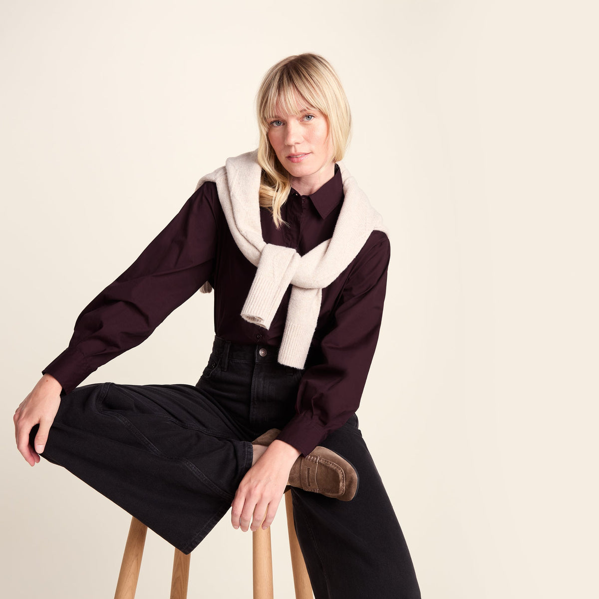 Marnie Womens 100% Cotton Oversized Shirt - Huckleberry - Image 5