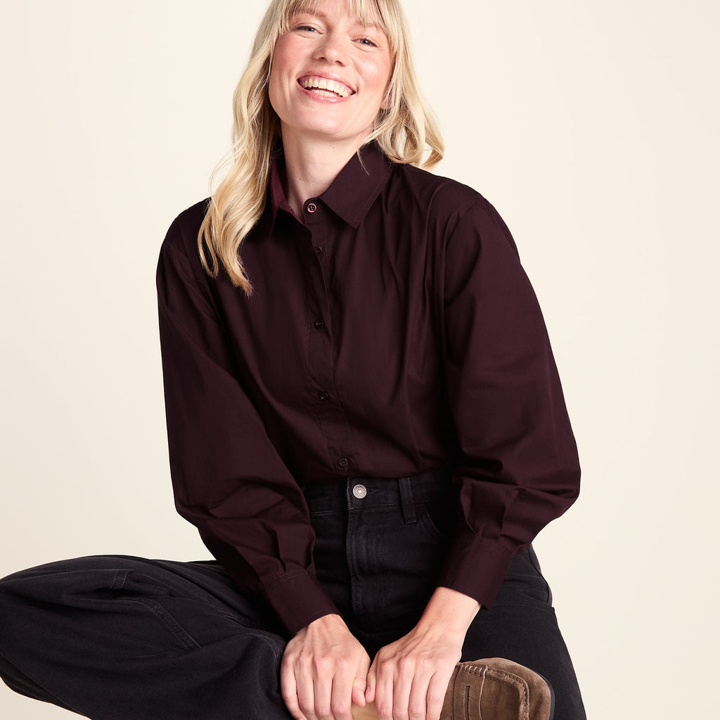 Marnie Womens 100% Cotton Oversized Shirt - Huckleberry - Image 7