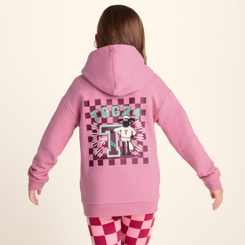 Masham Shaun the Sheep Kids Supersoft Overhead Hoodie - Beetroot Red - Image 3