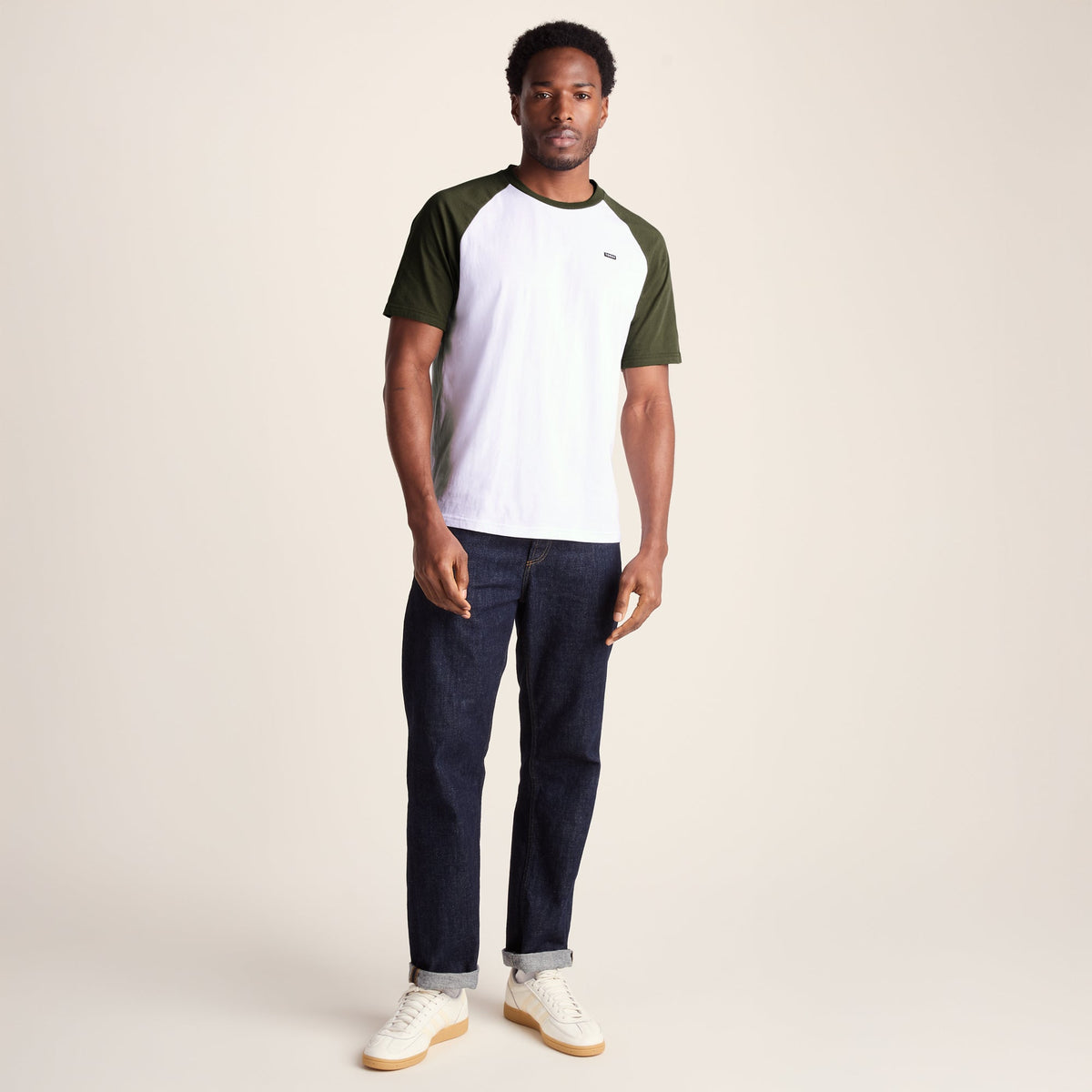 McGill Mens 100% Cotton Supersoft T-Shirt - Forage Green/Optic White - Image 2