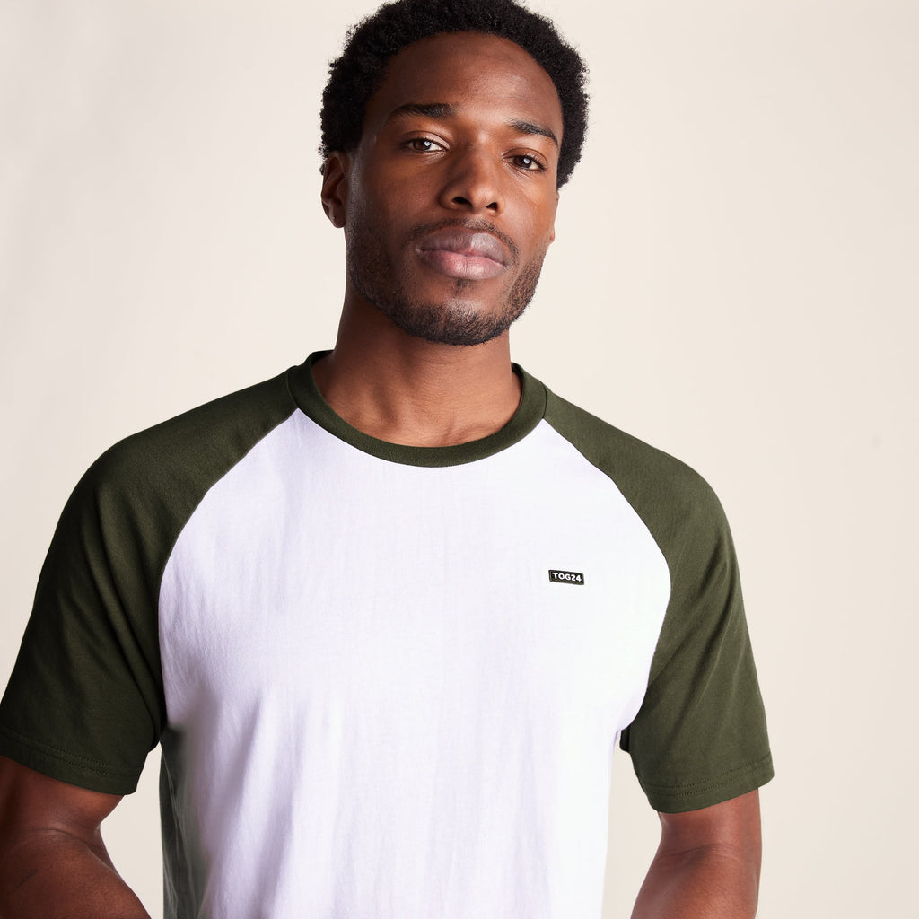 McGill Mens 100% Cotton Supersoft T-Shirt - Forage Green/Optic White - Image 5