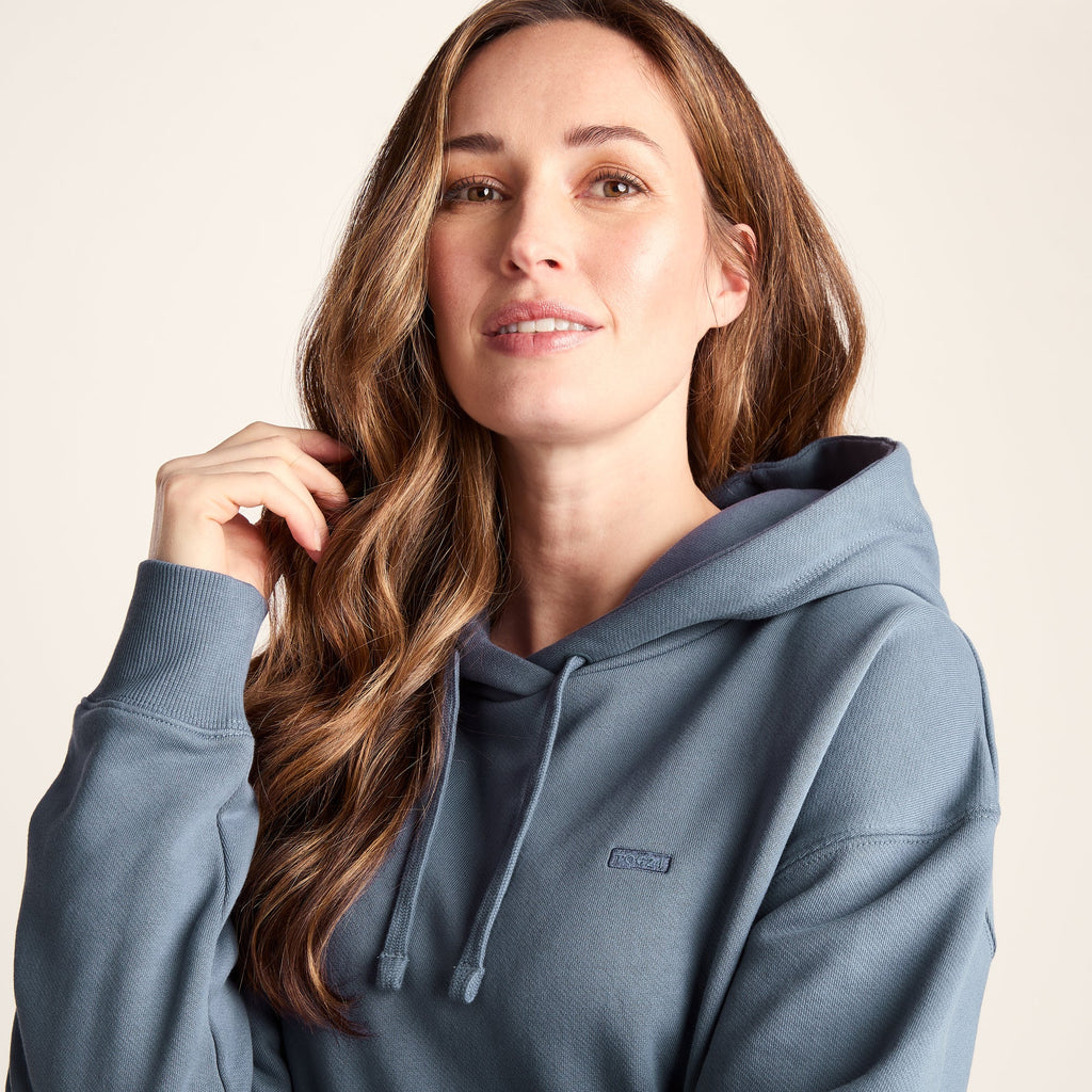 Meera Womens 100% Cotton Relaxed Fit Hoody - Smokey Blue - Image 6