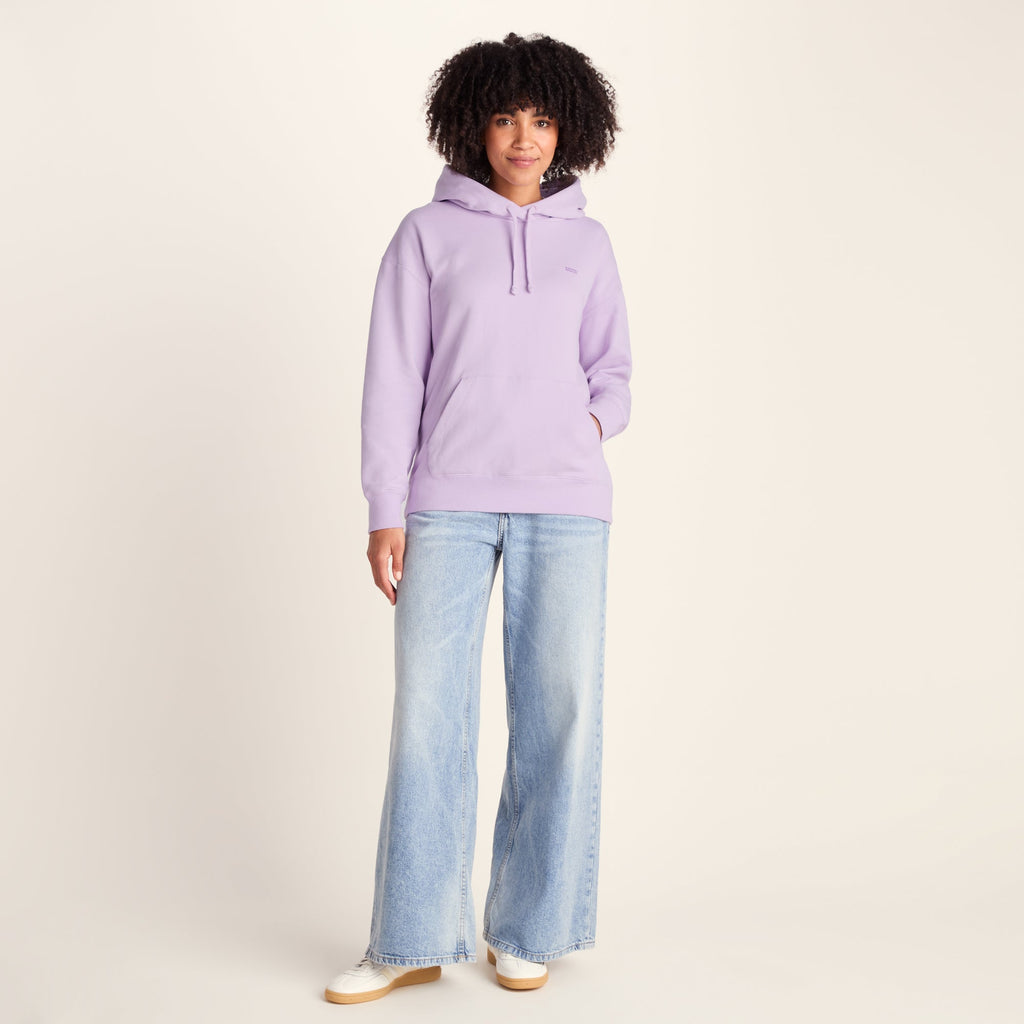 Meera Womens 100% Cotton Relaxed Fit Hoody - Lilac Blossom - Image 2