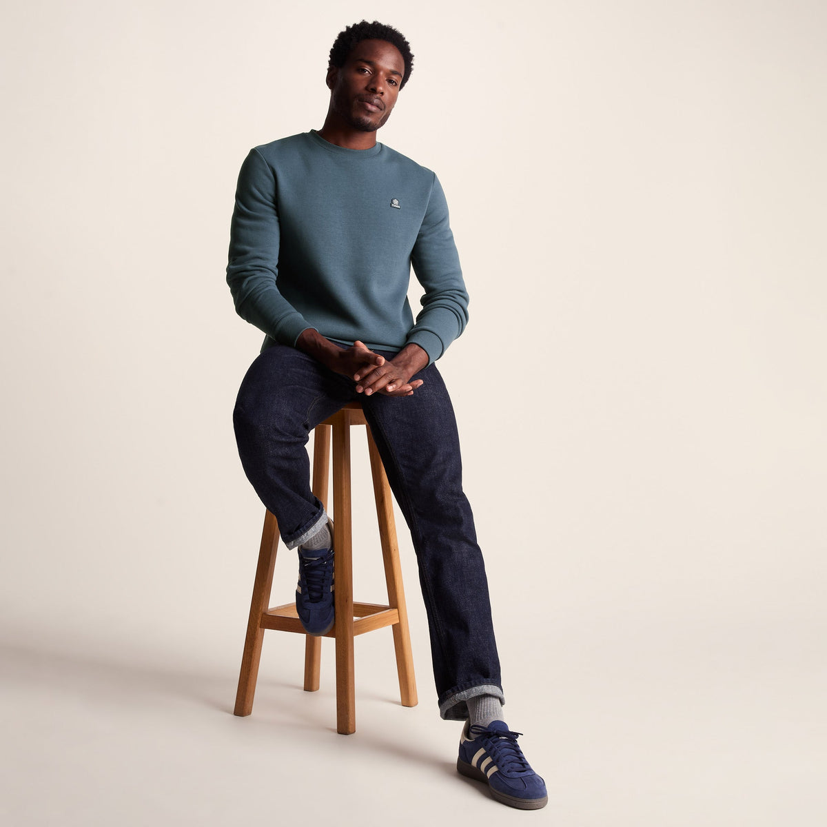 Mellor Mens Supersoft Cotton Rich Sweat - Arctic Blue - Image 4