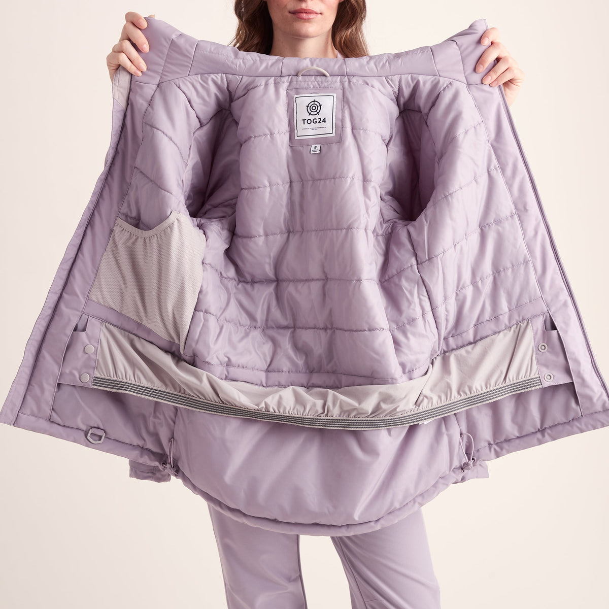 Meribel Womens Performance Waterproof Ski Jacket - Lavender Grey - Image 15