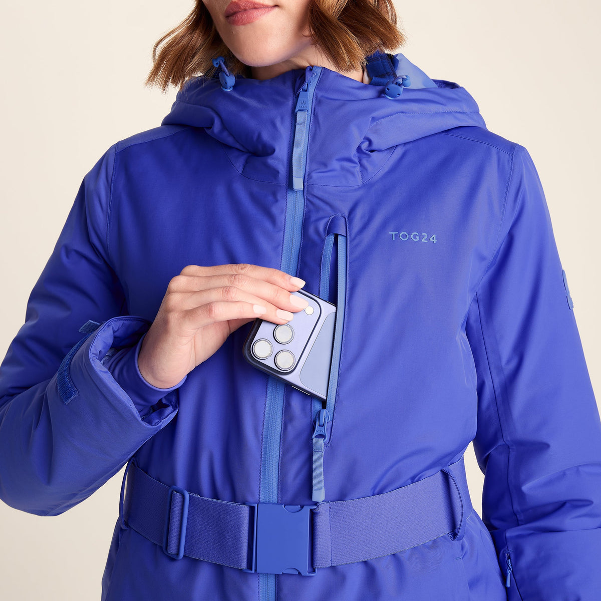 Meribel Womens Performance Waterproof Ski Jacket - Cobalt Blue - Image 10