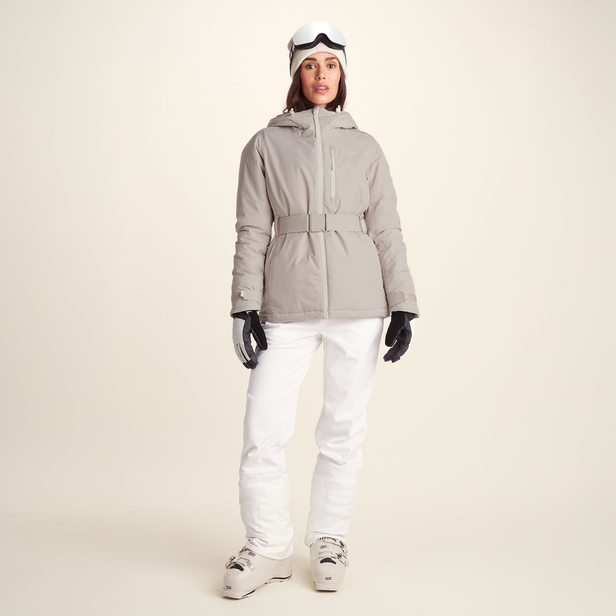 Meribel Womens Performance Waterproof Ski Jacket - Simply Taupe - Image 2