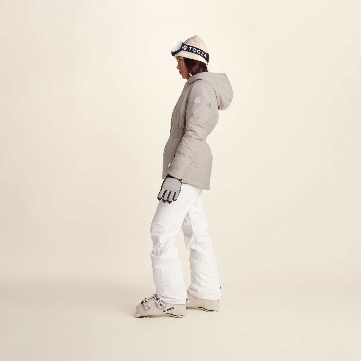 Meribel Womens Performance Waterproof Ski Jacket - Simply Taupe - Image 6
