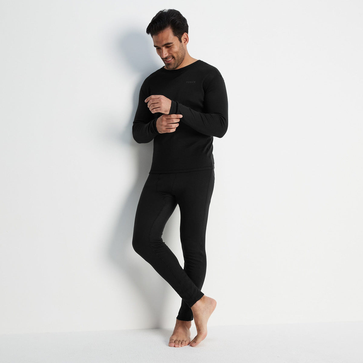 Meru Mens Cashmere Touch Base Layer Set - Black - Image 13