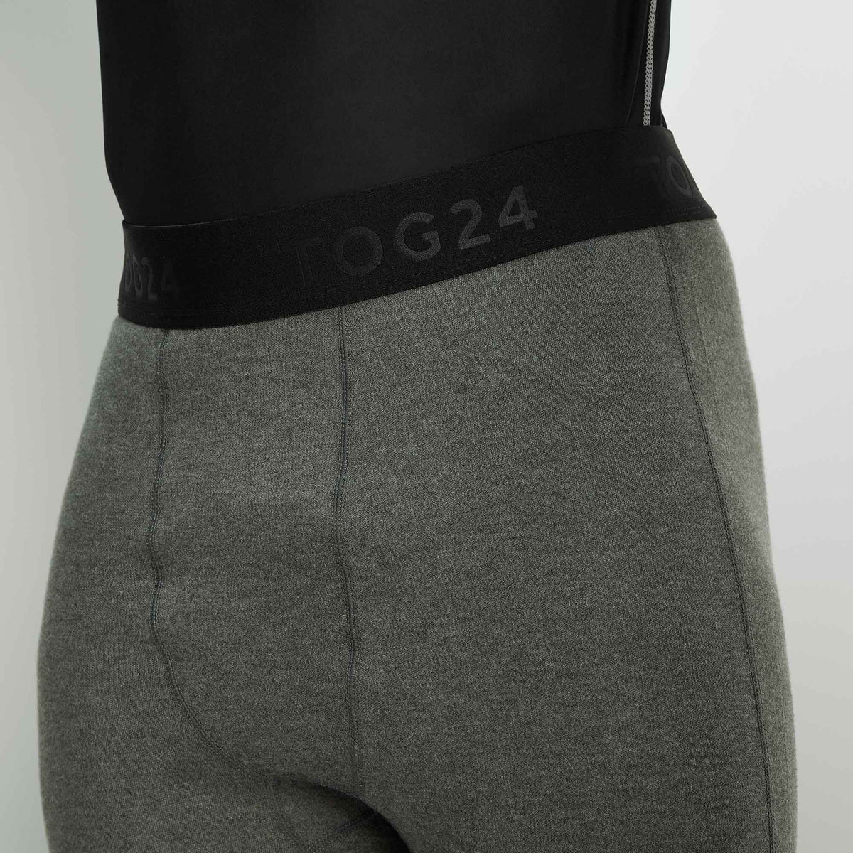 Meru Mens Cashmere Touch Base Layer Leggings - Dark Grey Marl - Image 5