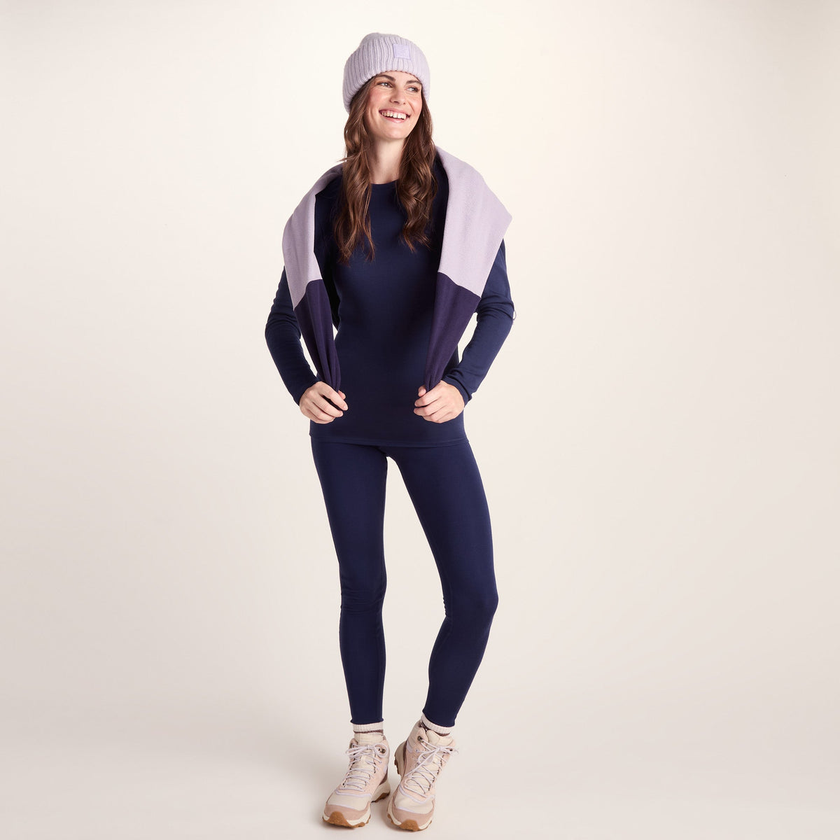 Meru Womens Cashmere Touch Crew Neck Base Layer - Oxford Blue - Image 6