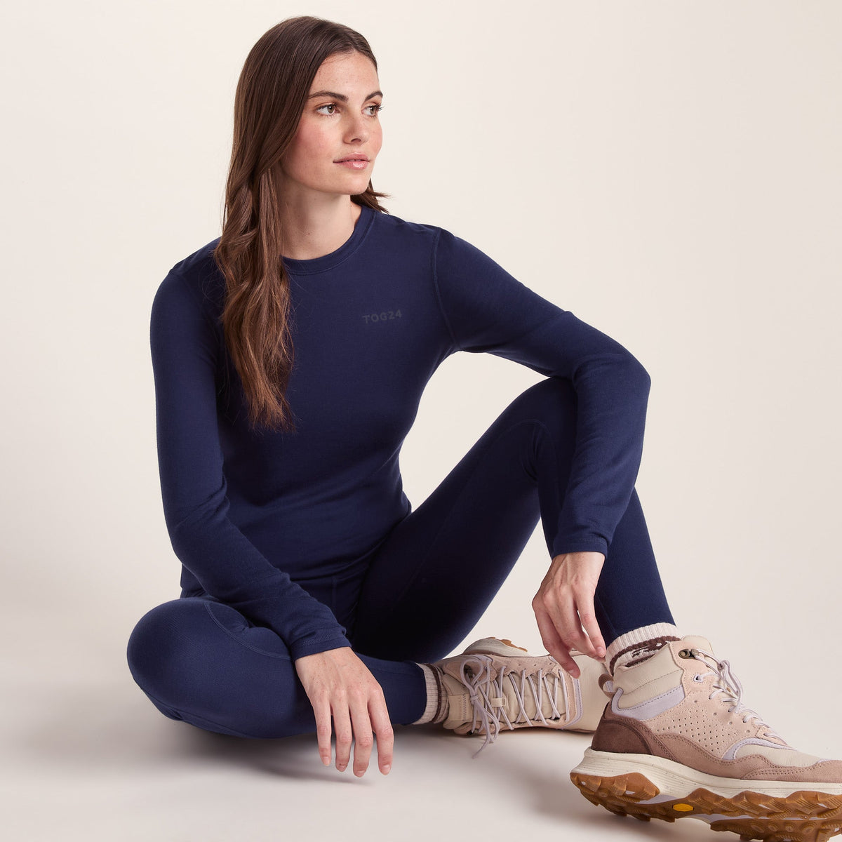 Meru Womens Cashmere Touch Crew Neck Base Layer - Oxford Blue - Image 7