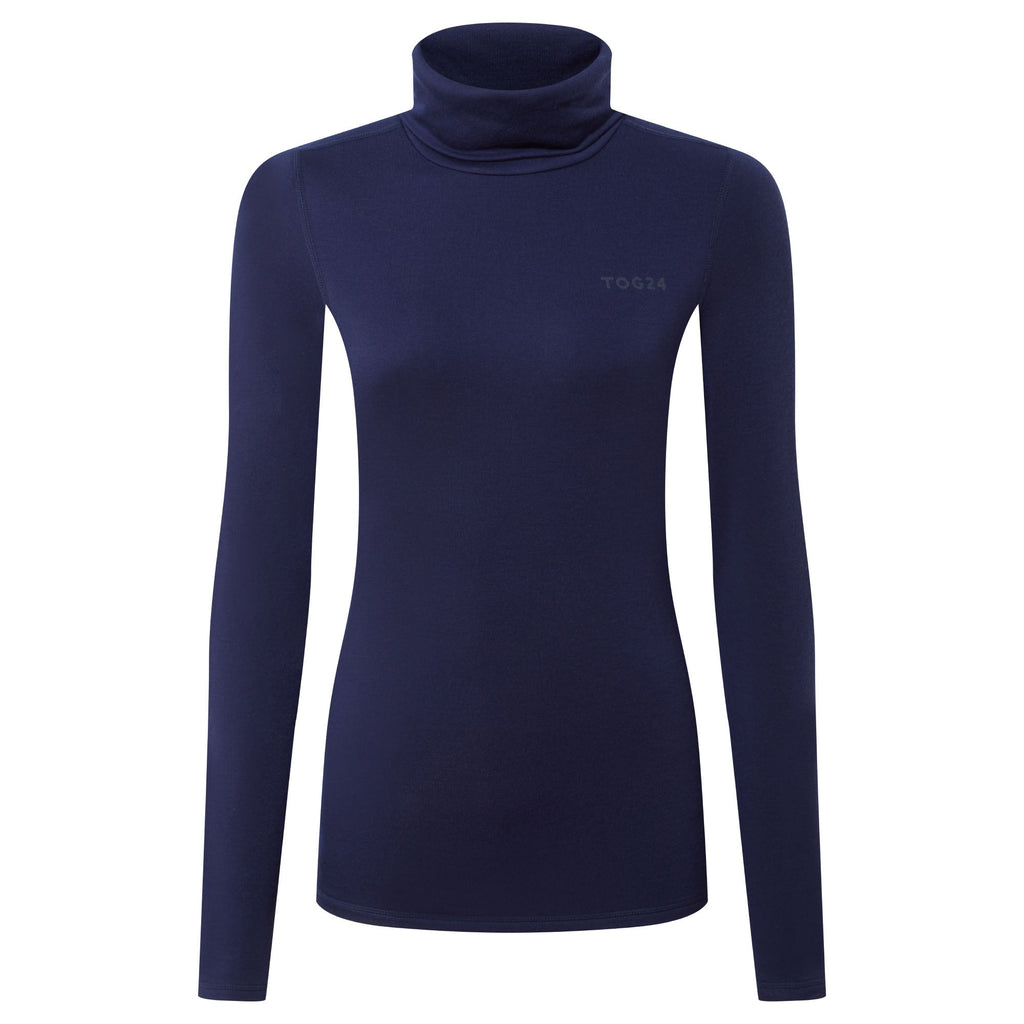 Meru Womens Cashmere Touch Roll Neck Base Layer - Oxford Blue - Image 7