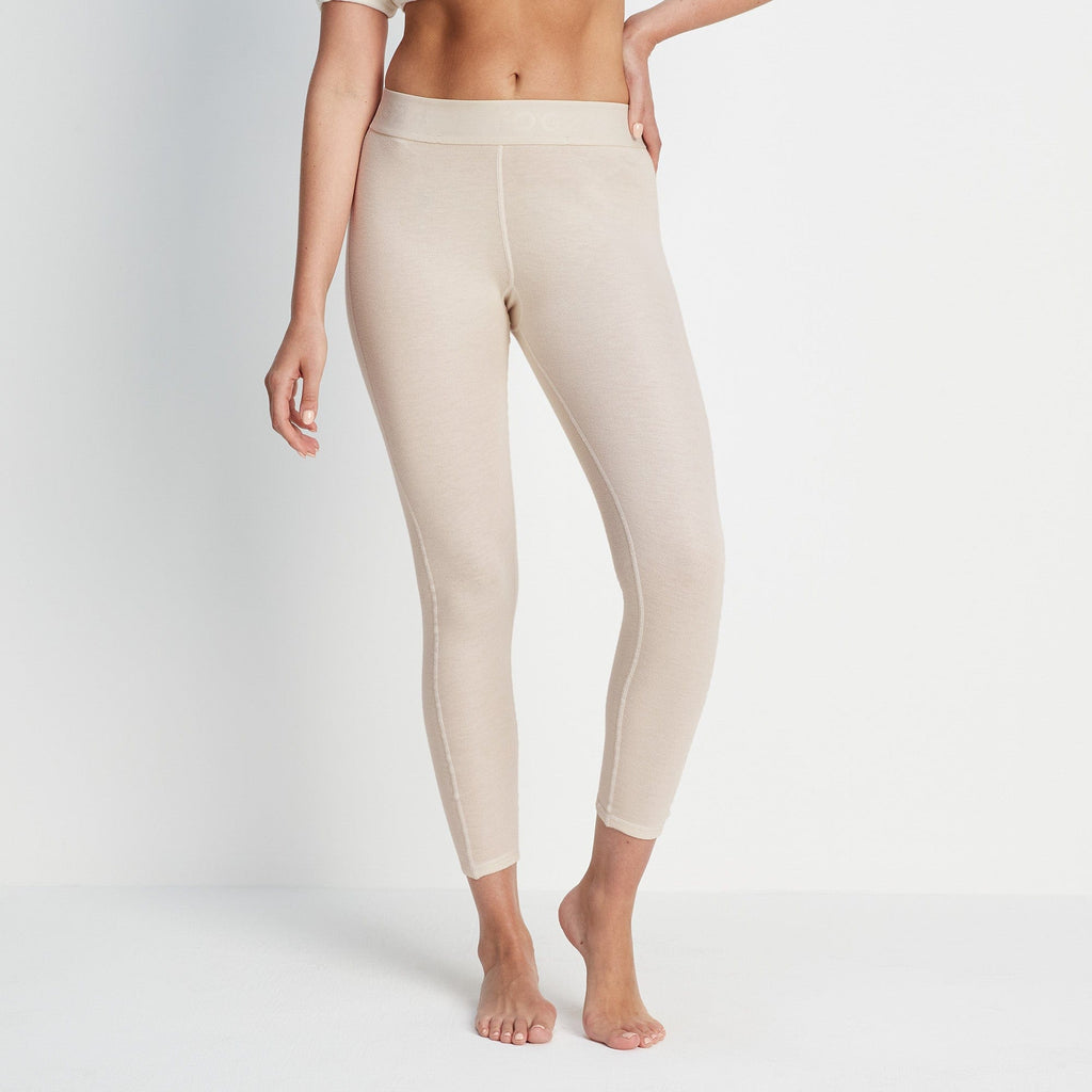 Meru Womens Cashmere Touch Base Layer Leggings - Off White - Image 2