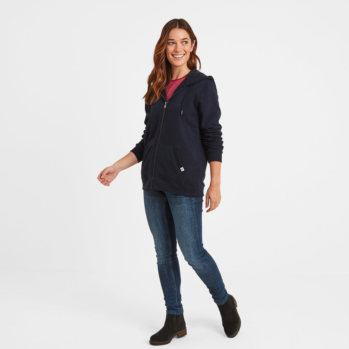 Mia Womens Supersoft Zip Hoody - Dark Indigo - Image 2