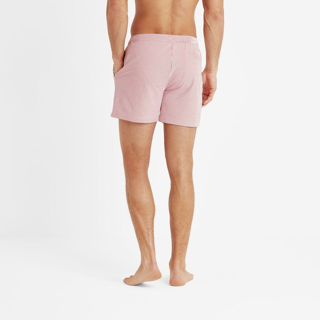Micah Mens Swimming Shorts - Washed Red Stripe - Image 3