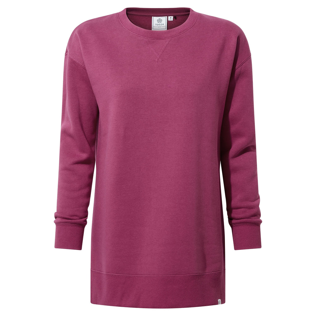 Michelle Womens Cotton Blend Sweat - Washed Burgundy - Image 7