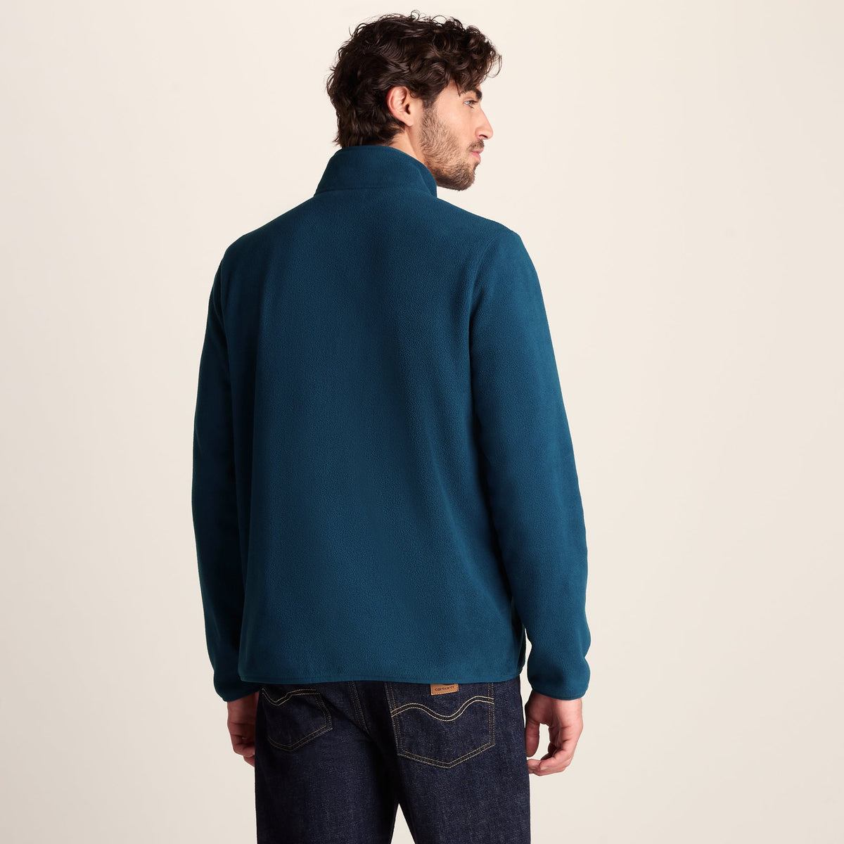 Miles Mens Relaxed Fit Microfleece Jacket - Inky Blue - Image 4