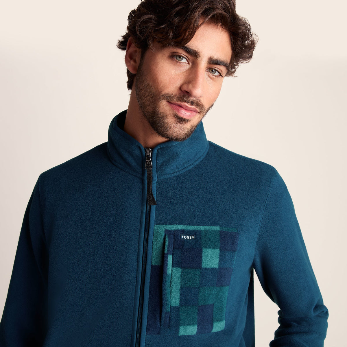 Miles Mens Relaxed Fit Microfleece Jacket - Inky Blue - Image 6