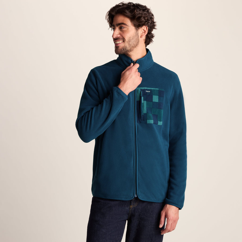 Miles Mens Relaxed Fit Microfleece Jacket - Inky Blue - Image 7