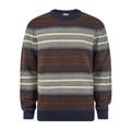 Milo Mens Fairisle Inspired Crew Knit Jumper - Deepest Blue Fairisle - Image 6