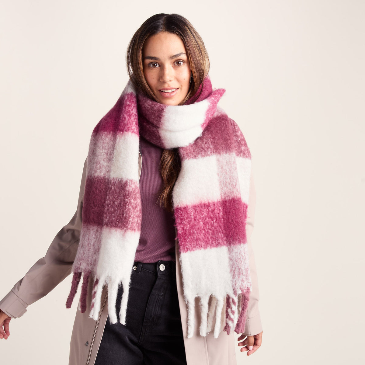 Miyara Woven Scarf - Washed Burgundy - Image 2