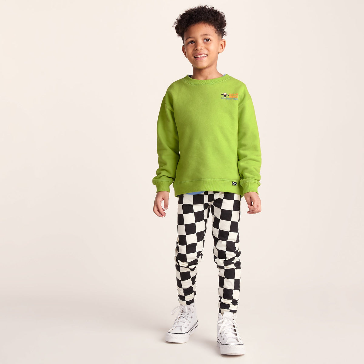 Montadale Kids Shaun the Sheep Crew Sweat - Lime Green - Image 2
