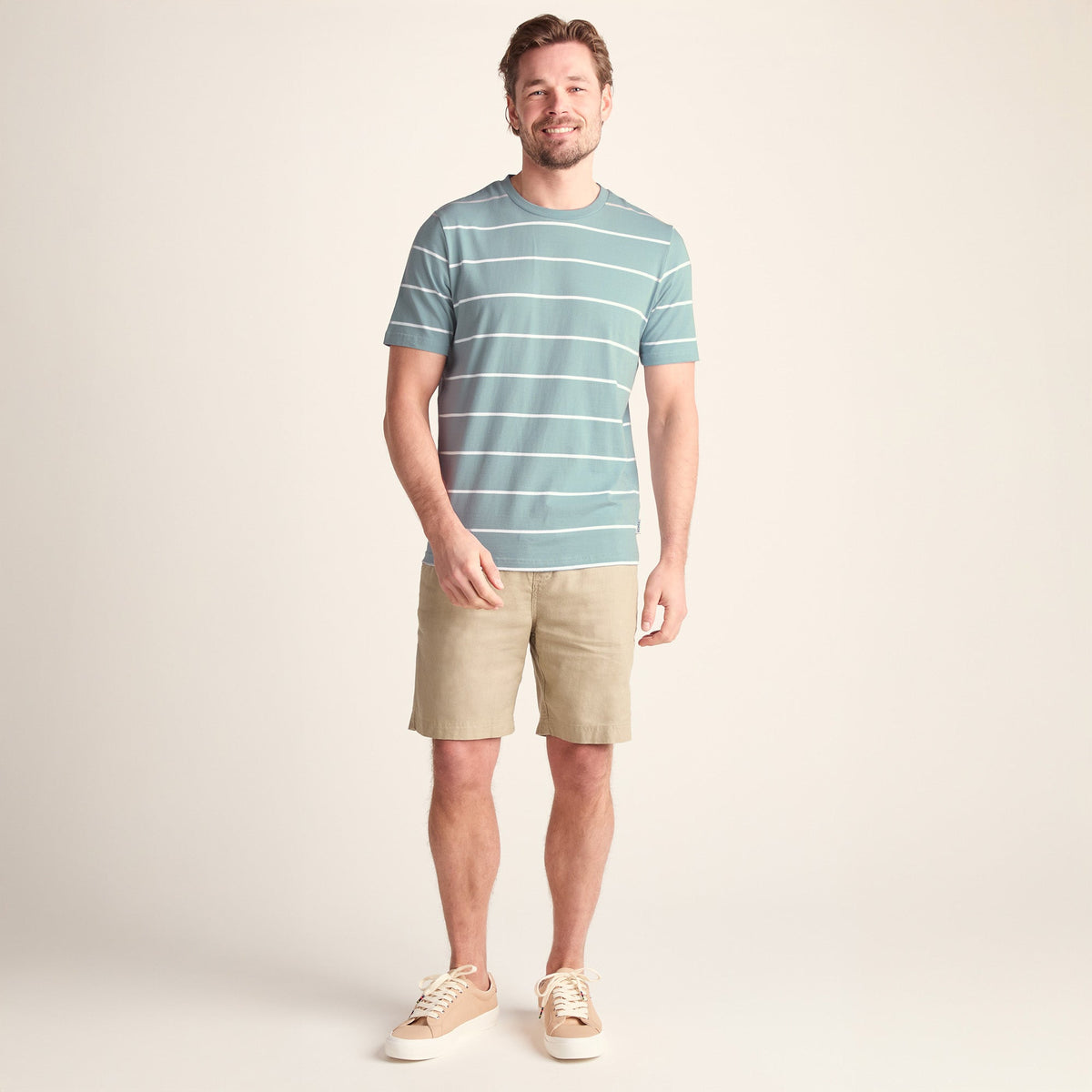 Morar Mens 100% Cotton Supersoft T-Shirt - Summer Sky Stripe - Image 3