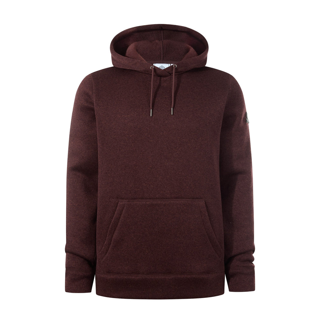 Mosby Mens Supersoft Knitlook Fleece Hoody - Chestnut Brown Melange - Image 7