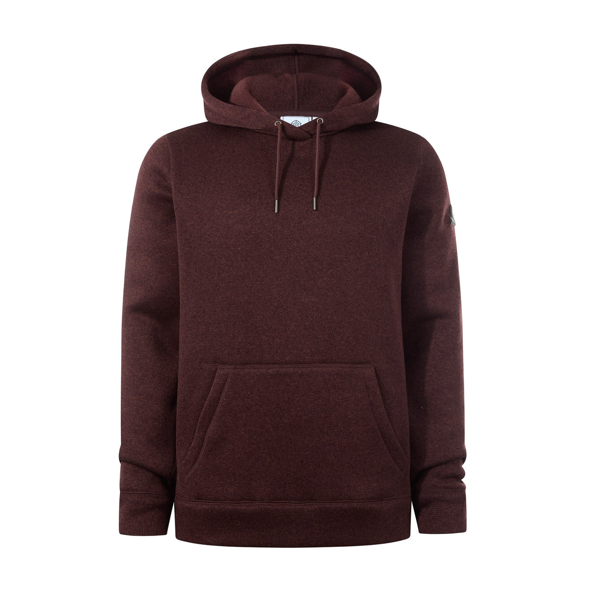 Mosby Mens Supersoft Knitlook Fleece Hoody - Chestnut Brown Melange - Image 7