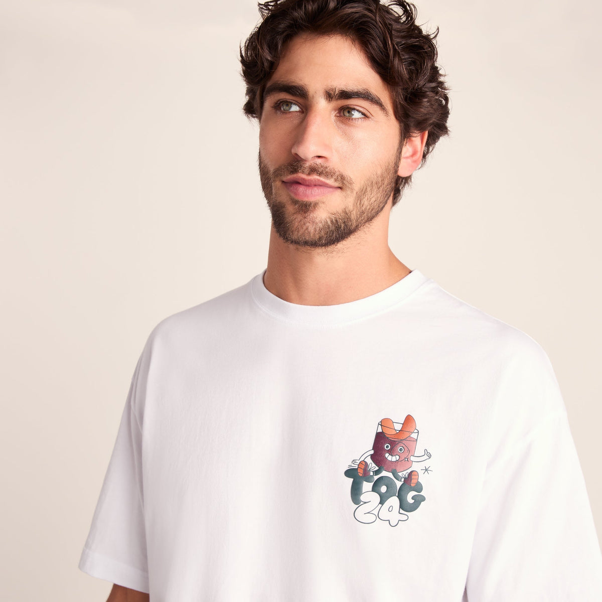 Negroni Mens Relaxed Fit 100% Cotton Supersoft Hattie Clark T-Shirt - Optic White - Image 6