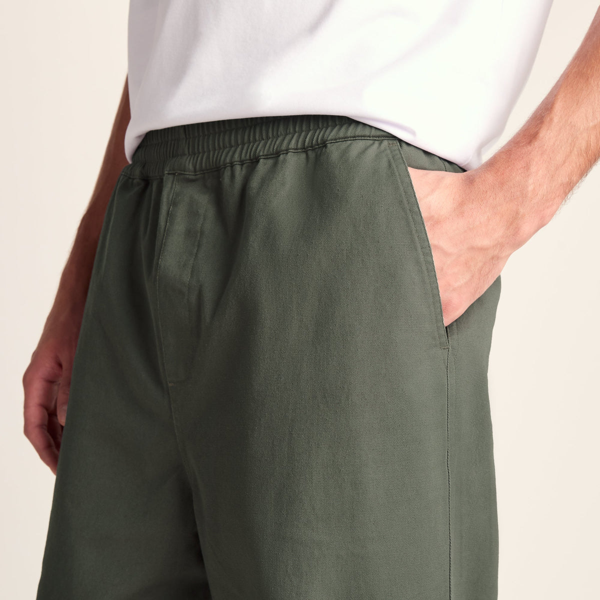 Nelson Mens Relaxed Fit 100% Cotton Heavyweight Straight Leg Trousers - Faded Khaki - Image 5