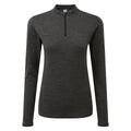 Nevis Womens Merino Base Layer Zip Neck - Grey Marl - Image 7