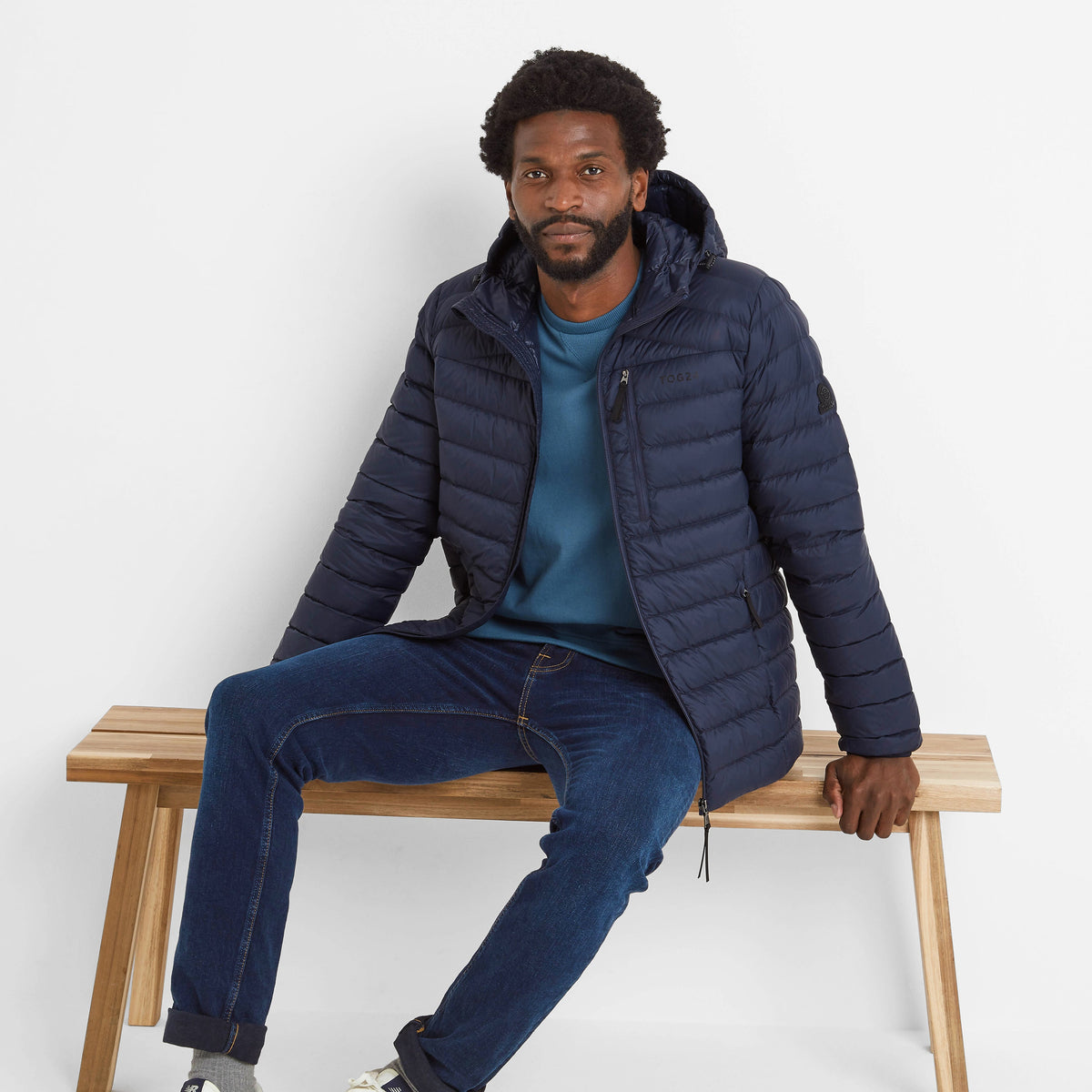 North Mens RDS Certified Down Hooded Jacket - Dark Indigo - Image 3