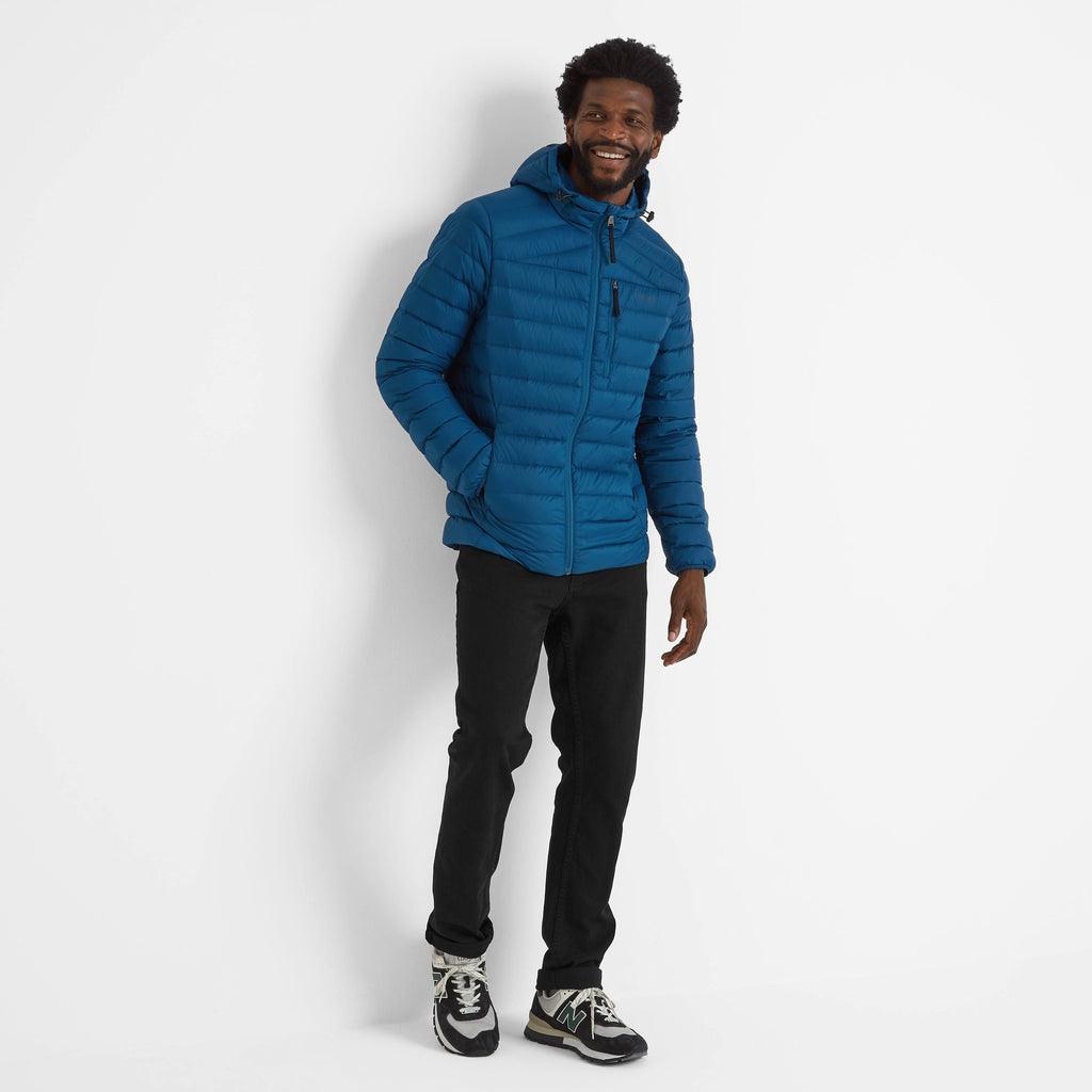 North Mens RDS Certified Down Hooded Jacket - Marine Blue - Image 3