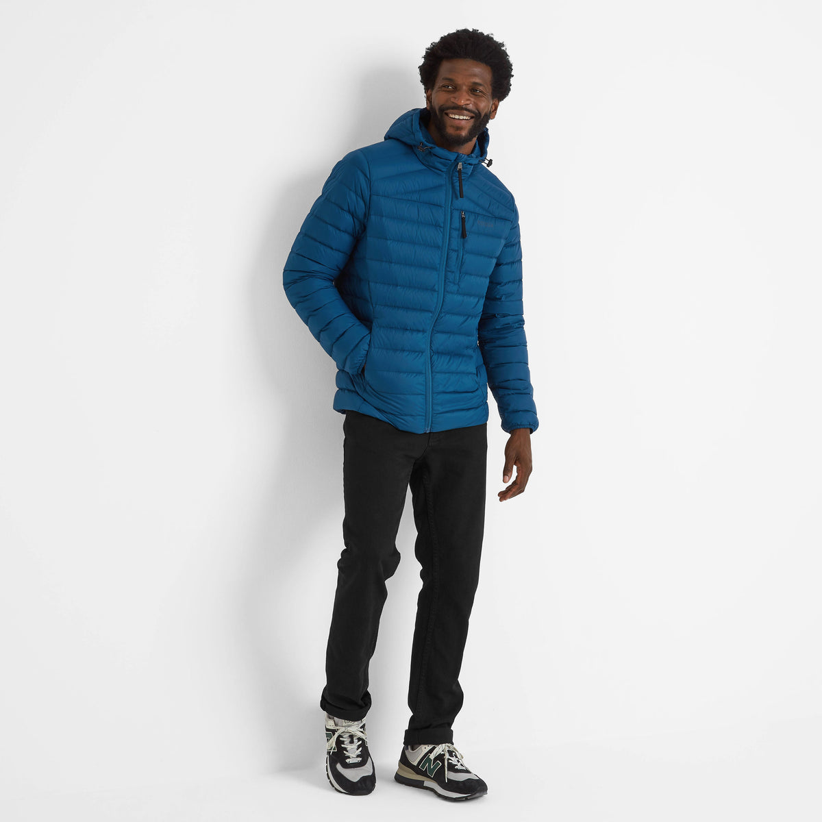 North Mens RDS Certified Down Hooded Jacket - Marine Blue - Image 3