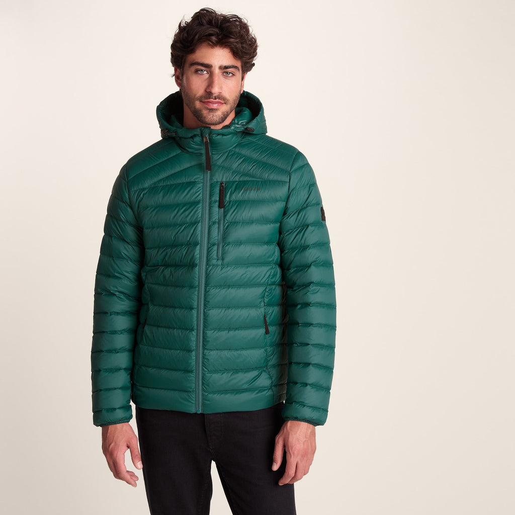 North Mens RDS Certified Down Hooded Jacket - Evergreen - Image 2