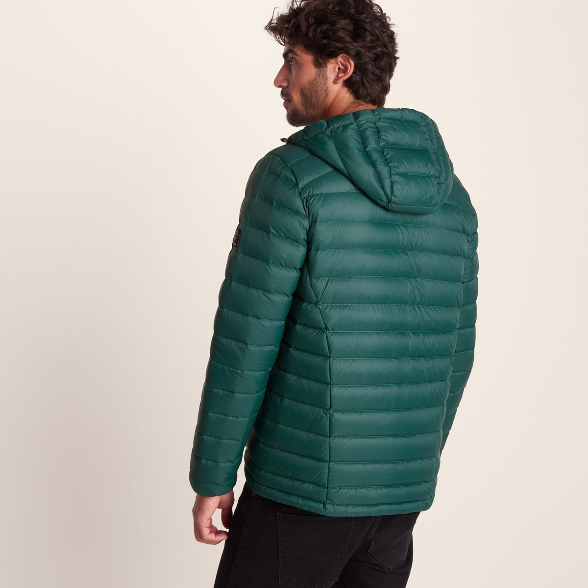 North Mens RDS Certified Down Hooded Jacket - Evergreen - Image 4