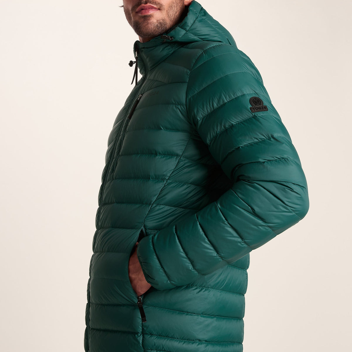 North Mens RDS Certified Down Hooded Jacket - Evergreen - Image 7