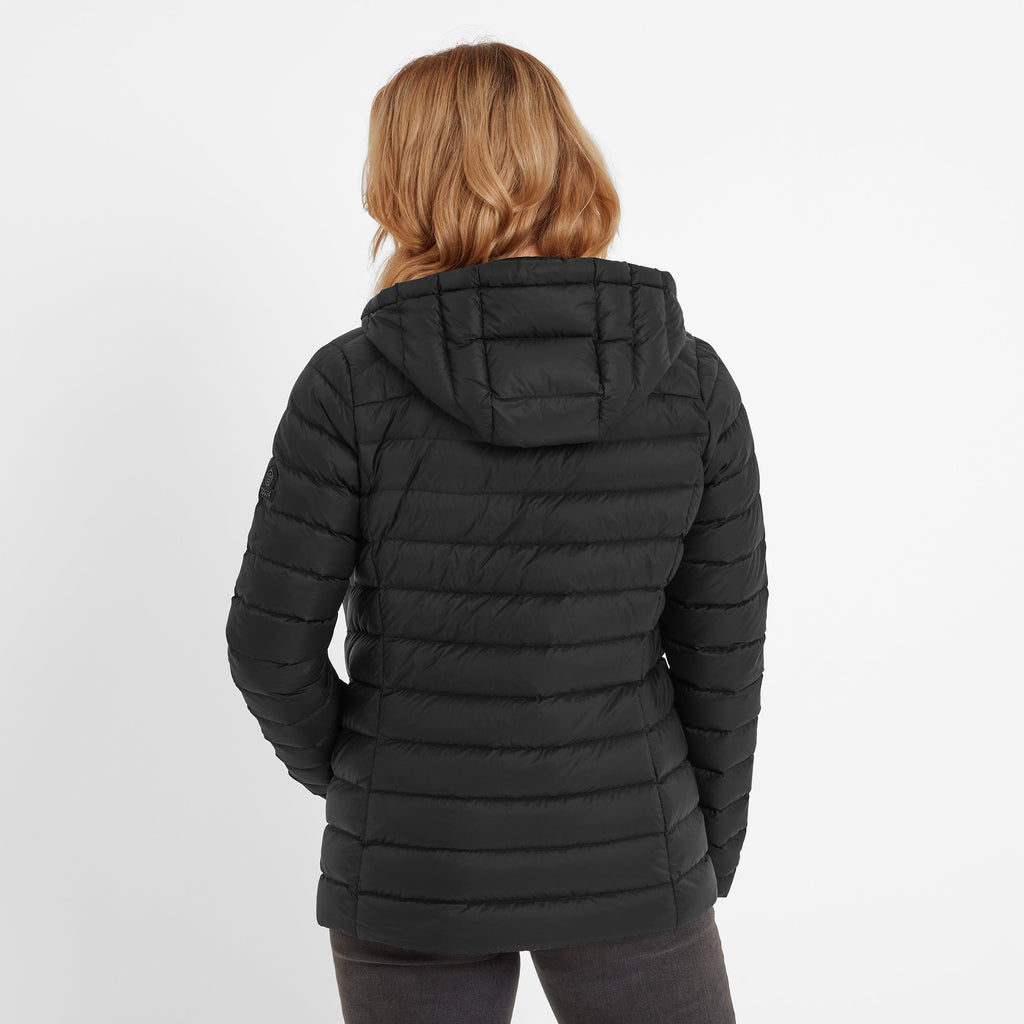 North Womens RDS Certified Down Hooded Jacket - Black - Image 2
