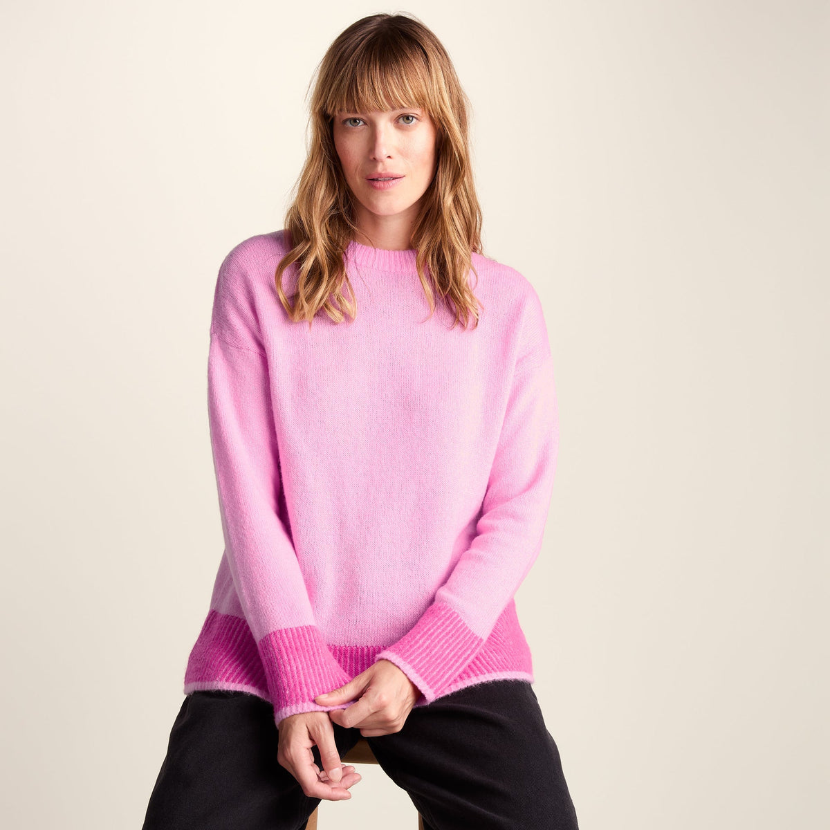 Odette Womens Soft Touch Knit Jumper - Sandy Pink - Image 6
