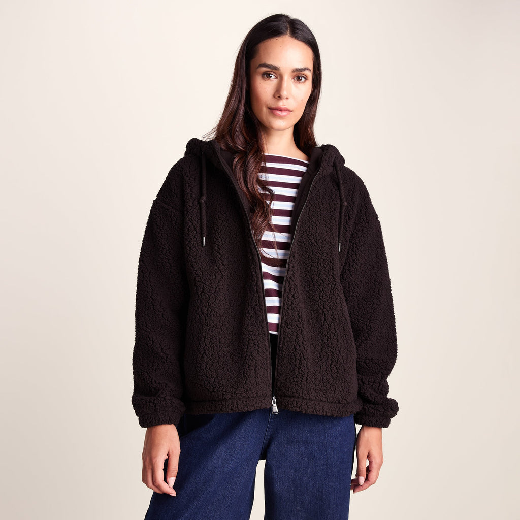 Olivia Womens Relaxed Fit Sherpa Fleece - Chocolate Brown