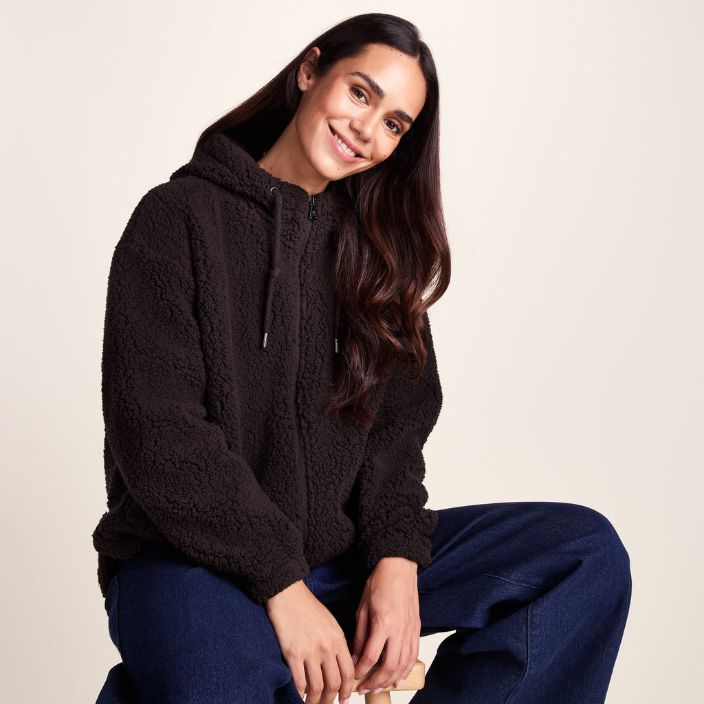 Olivia Womens Relaxed Fit Sherpa Fleece - Chocolate Brown - Image 4