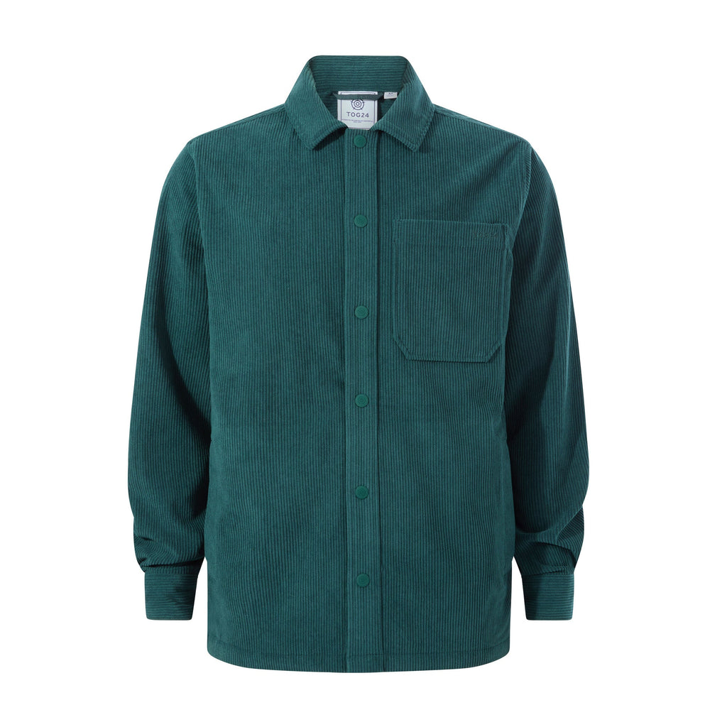 Olson Mens Chunky Corduroy Shacket - Midnight Green - Image 7