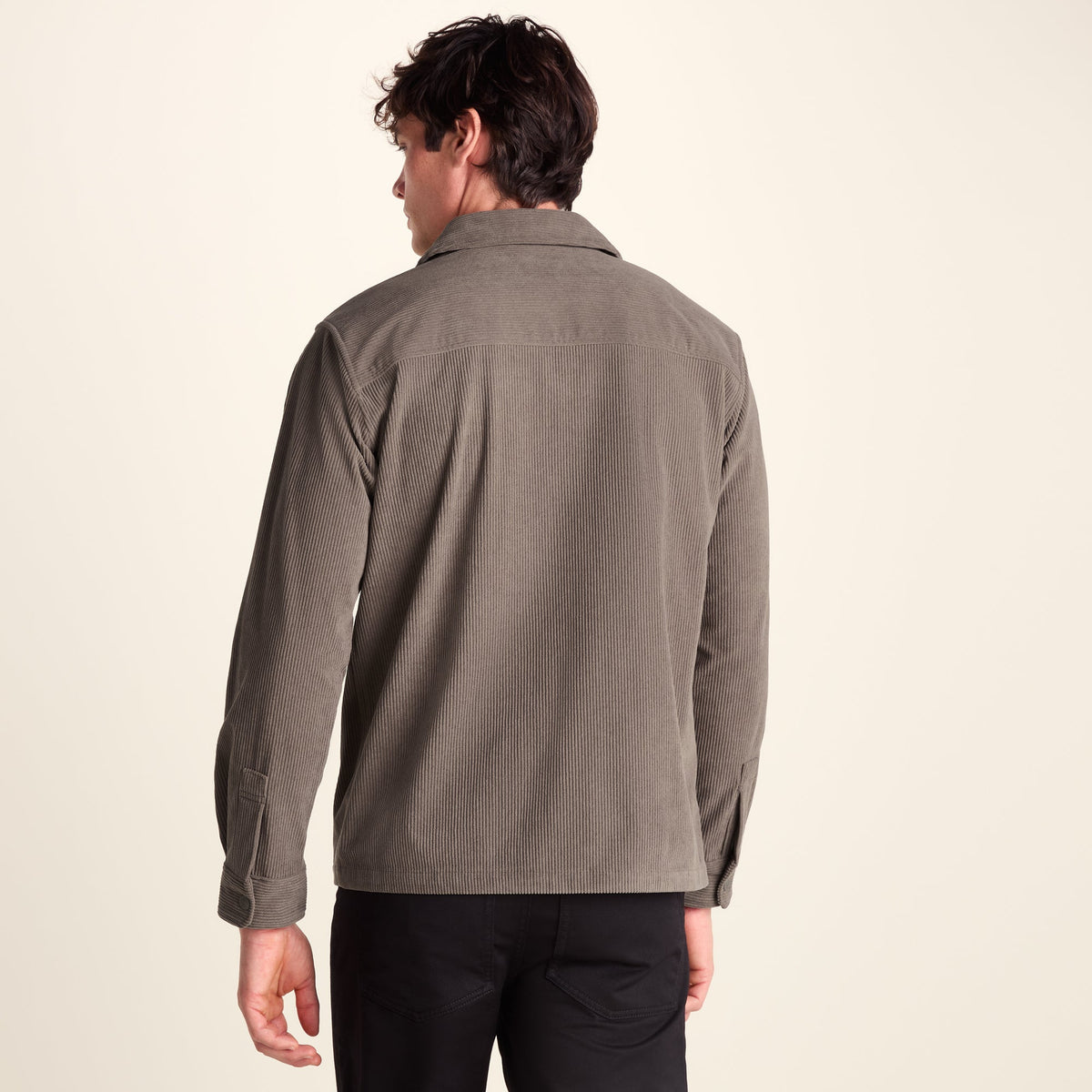 Olson Mens Chunky Corduroy Shacket - Ash Brown - Image 3